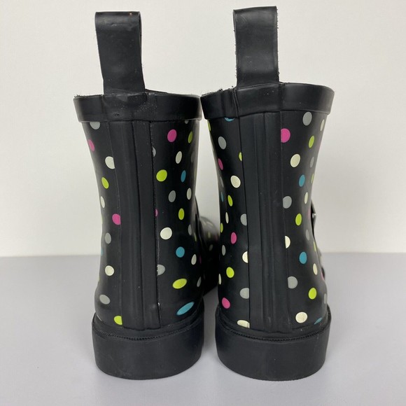 NWOB Capelli New York Womens Rain Ankle Booties Black Rainbow Polka Dot Size 10 - Picture 7 of 12